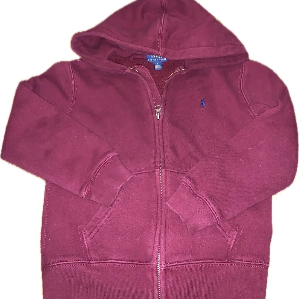 Polo by Ralph Lauren Kids Hoodie Jacket Sweater Burgundy Red Pony Logo Youth 6